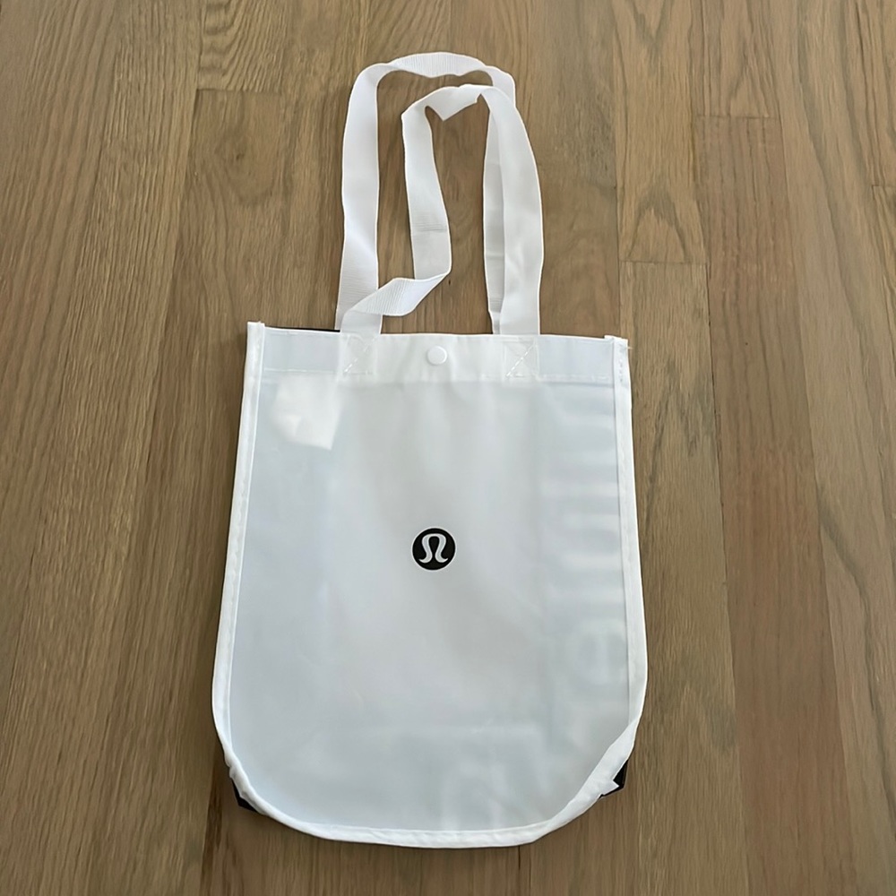 3 for $15! Lululemon Shopping white and Black logo Smallest Size Tote